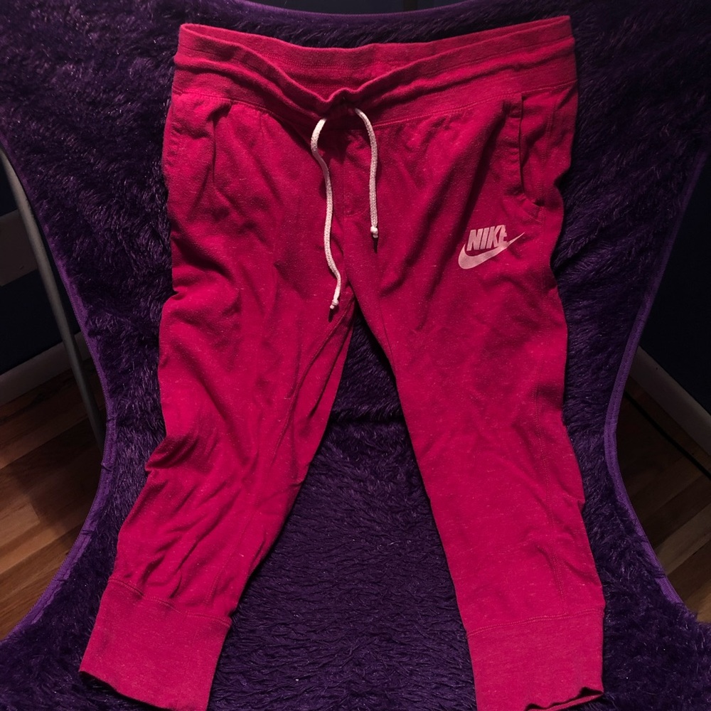 Nike pink sweatpants.